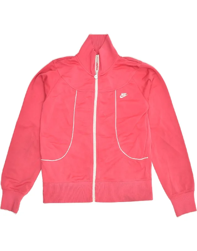 men's lightweight outdoor jackets -NIKE Girls Tracksuit Top Jacket 13-14 Years XS Pink Polyester