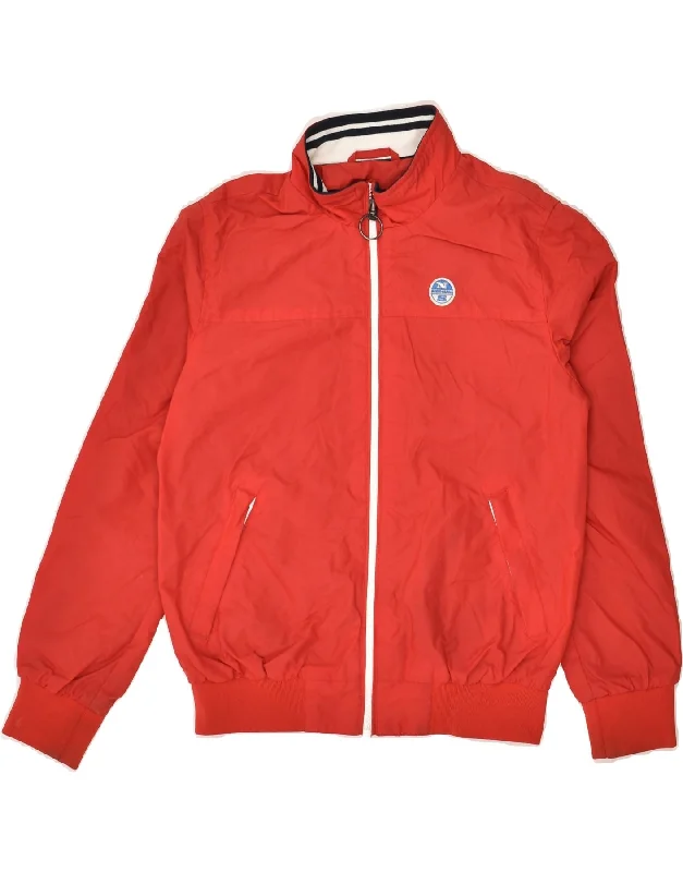 men's warm and insulated jackets -NORTH SAILS Boys Bomber Jacket 9-10 Years Red Polyamide