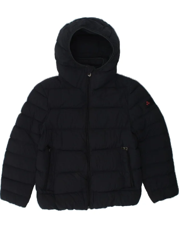 men's outdoor jackets -PEUTEREY Boys Hooded Padded Jacket 5-6 Years Small  Navy Blue Polyamide