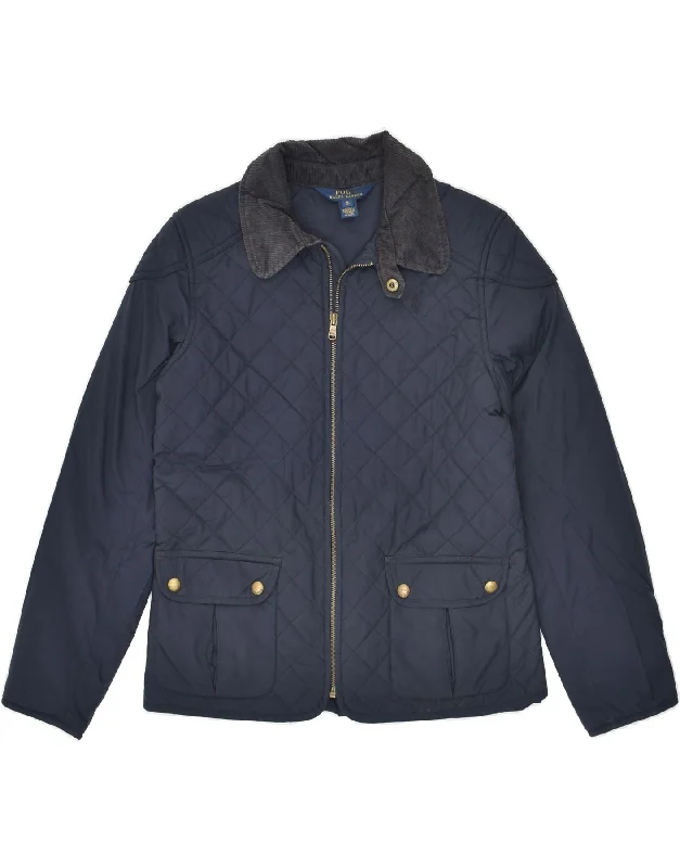 men's casual outerwear jackets -POLO RALPH LAUREN Girls Quilted Jacket 15-16 Years XL Navy Blue Polyester