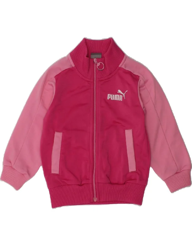 men's sports jackets for work -PUMA Baby Boys Graphic Tracksuit Top Jacket 9-12 Months Pink Colourblock