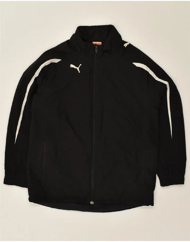 men's leather jacket with lining -PUMA Boys Bomber Jacket 11-12 Years Black