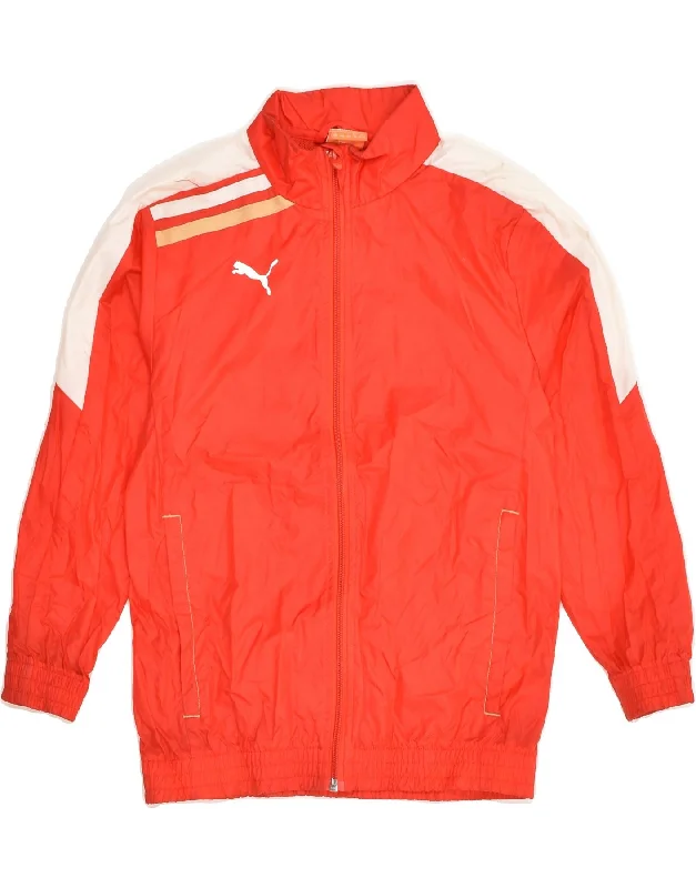 men's lightweight jackets -PUMA Boys Rain Jacket 9-10 Years Red Polyamide