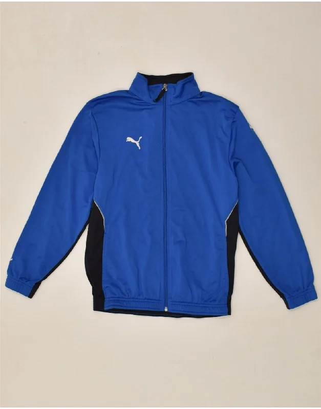 men's versatile jackets for fall -PUMA Boys Tracksuit Top Jacket 11-12 Years Large Blue Colourblock