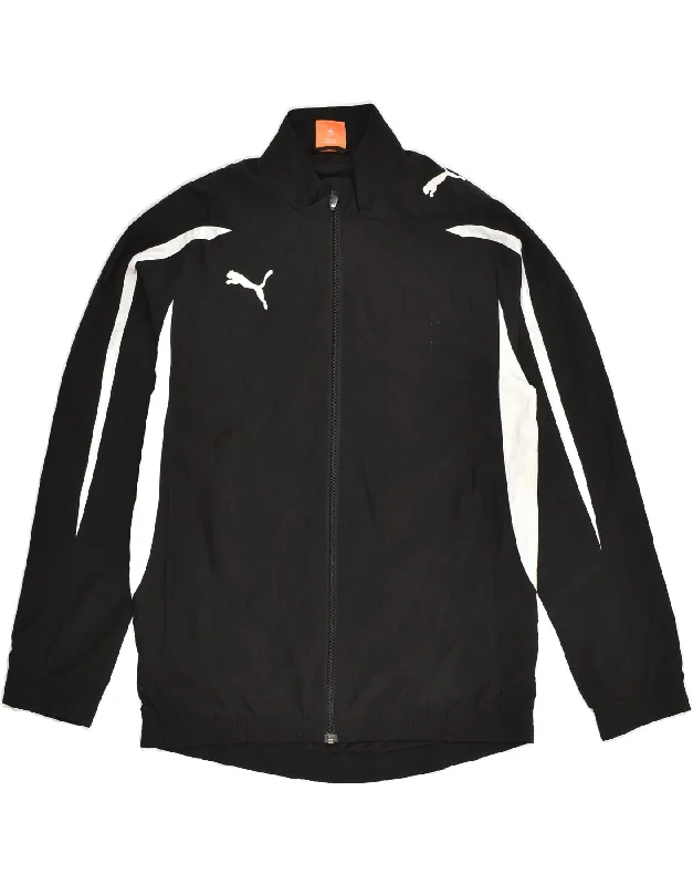 men's warm jackets for fall -PUMA Boys Tracksuit Top Jacket 13-14 Years XL Black Polyester