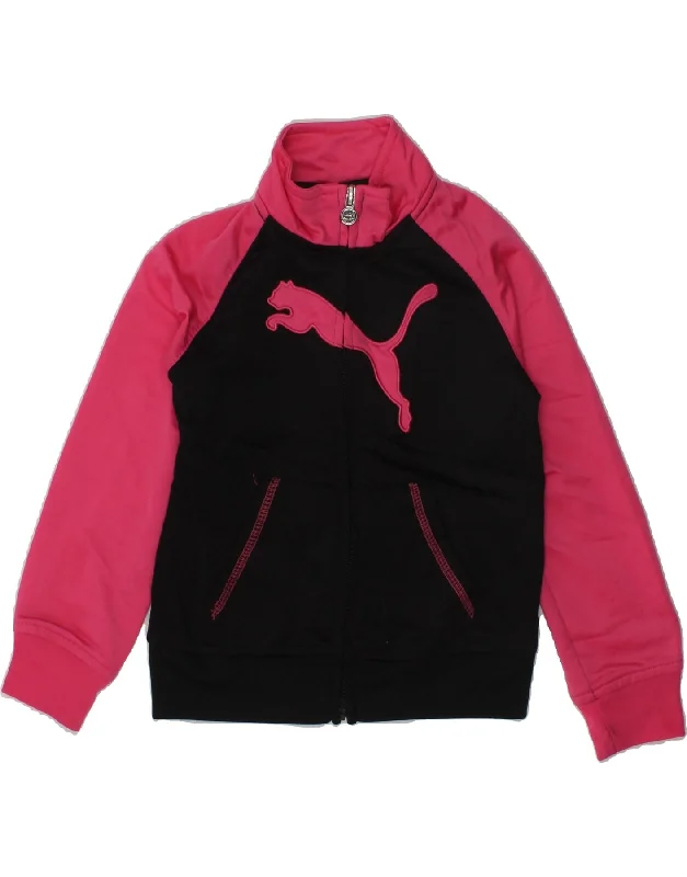 men's military jackets -PUMA Girls Graphic Tracksuit Top Jacket 2-3 Years Pink Colourblock