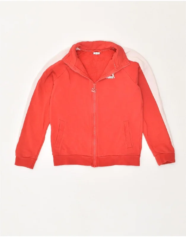 men's weather-resistant jackets -PUMA Girls Tracksuit Top Jacket 11-12 Years Red Cotton