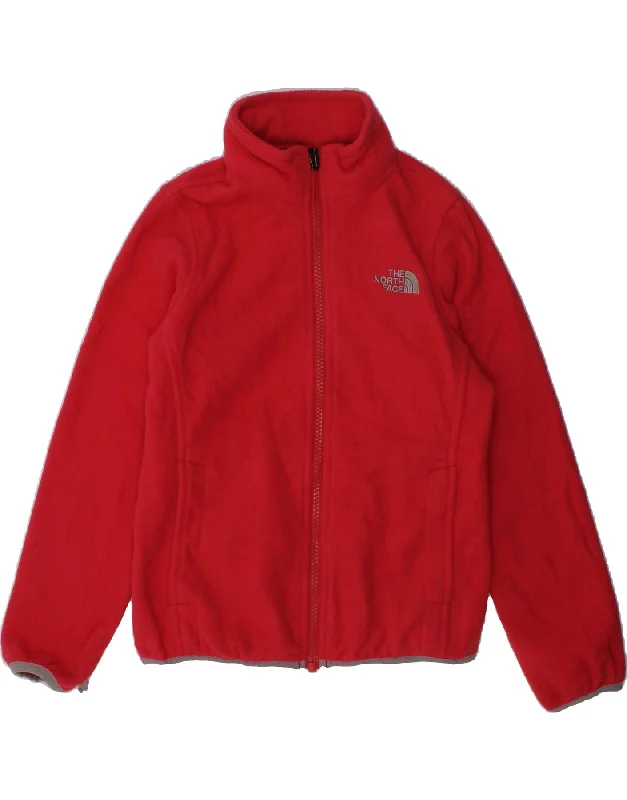 men's parkas -THE NORTH FACE Girls Fleece Jacket 5-6 Years XS Red Polyester