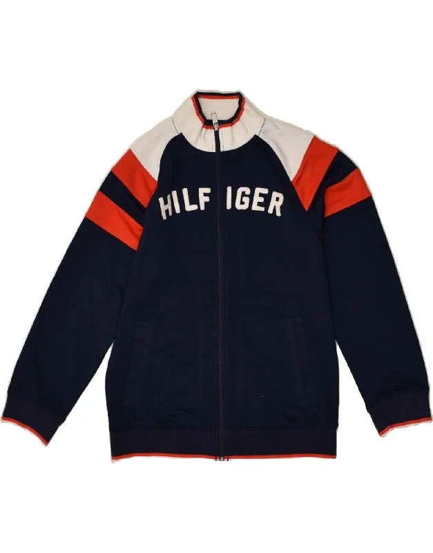 men's military jackets -TOMMY HILFIGER Boys Graphic Tracksuit Top Jacket 15-16 Years XL Navy Blue