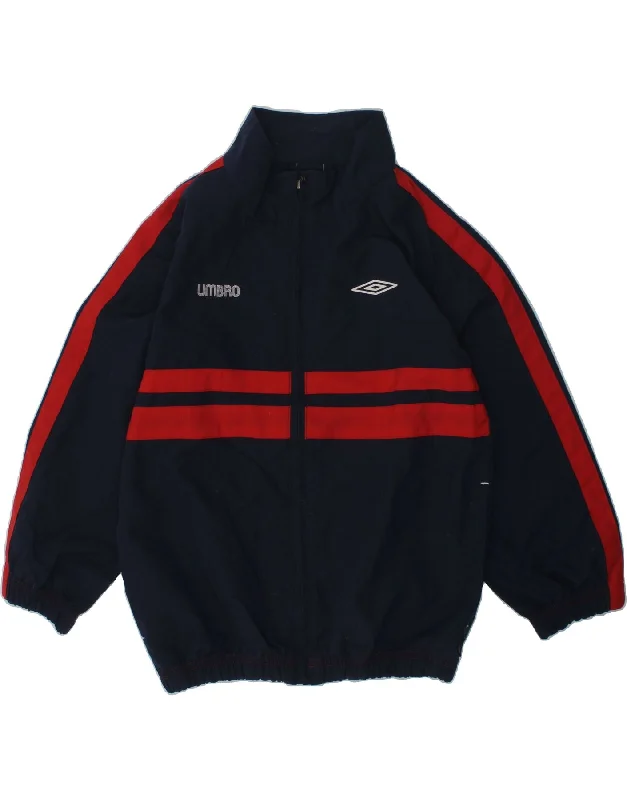 men's lightweight jackets -UMBRO Boys Tracksuit Top Jacket 5-6 Years Navy Blue Polyester