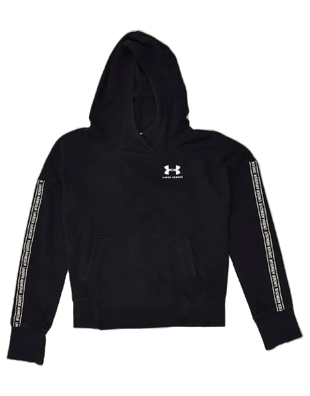 men's graphic hoodies -UNDER ARMOUR Boys Hoodie Jumper 13-14 Years Large Navy Blue