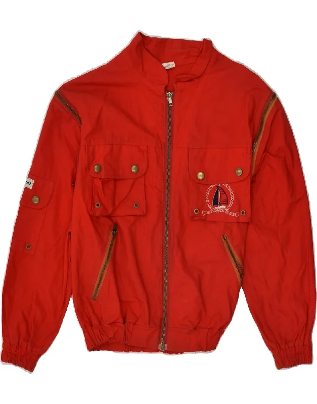 men's rugged jackets -VINTAGE Girls Bomber Jacket 9-10 Years Red Cotton