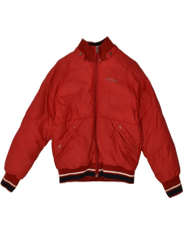 men's fashionable winter jackets -WOOLRICH Boys Graphic Bomber Padded Jacket 9-10 Years Red Polyester